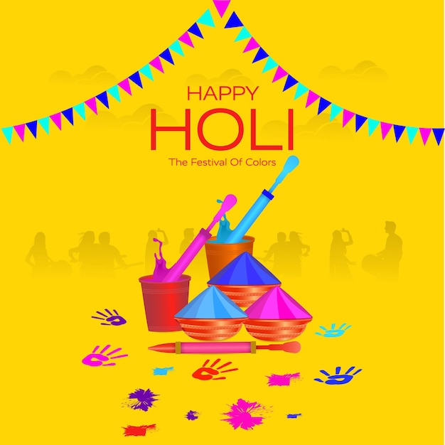 Vector happy holi festive of colours