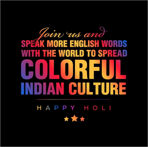 Happy Holi greetings with join us massage