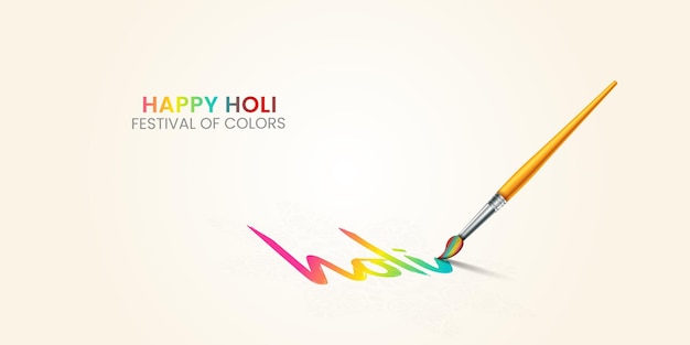 화려한 서예가 있는 해피 홀리, 홀리 축제. 홀리의 인도 축제.