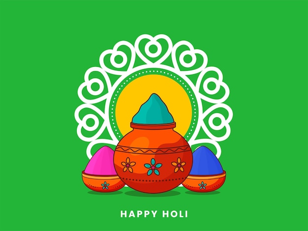 Happy holi illustration colorful holi backgound holi social media post