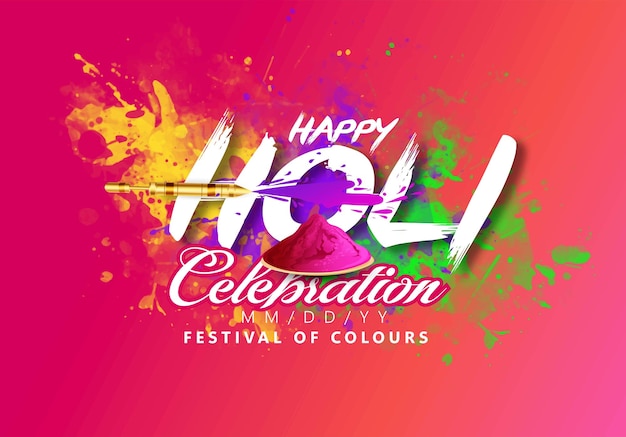 벡터 happy holi, india festival of color 및 다채로운 gulal color festival of india 축하