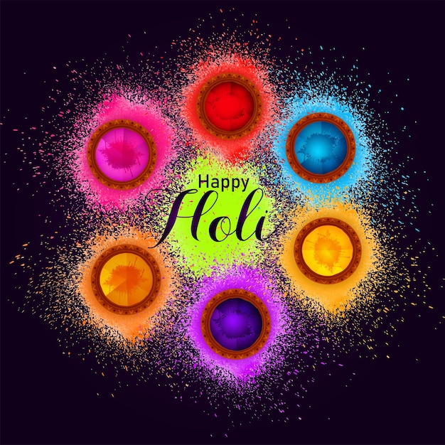 Vector happy holi indian festival design