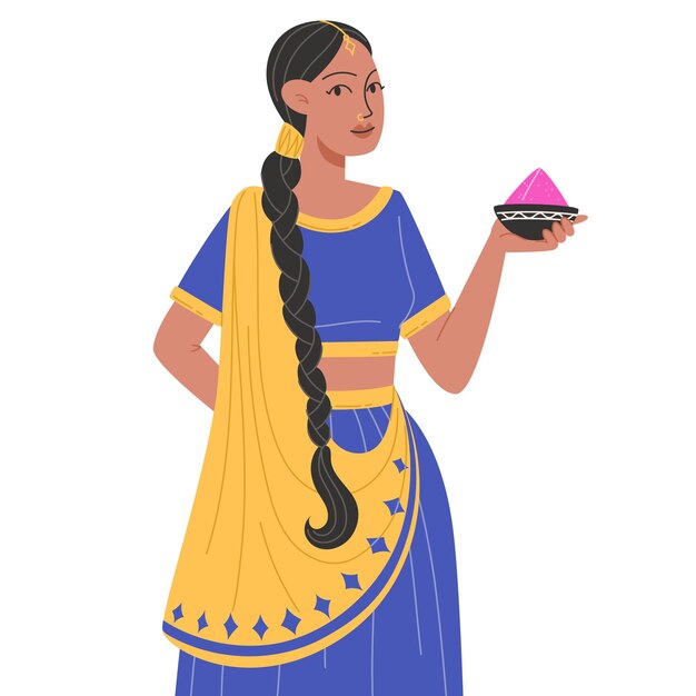 Vector happy holi indian holiday festival of colors