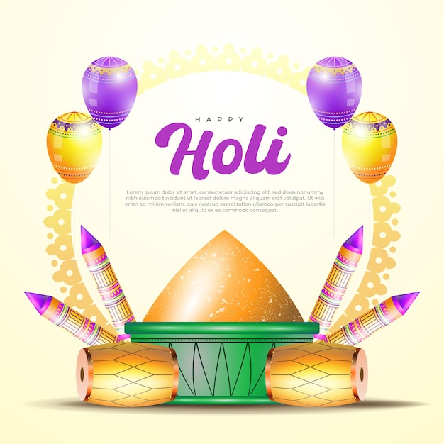 Happy Holi, Indian holiday and festival digital poster