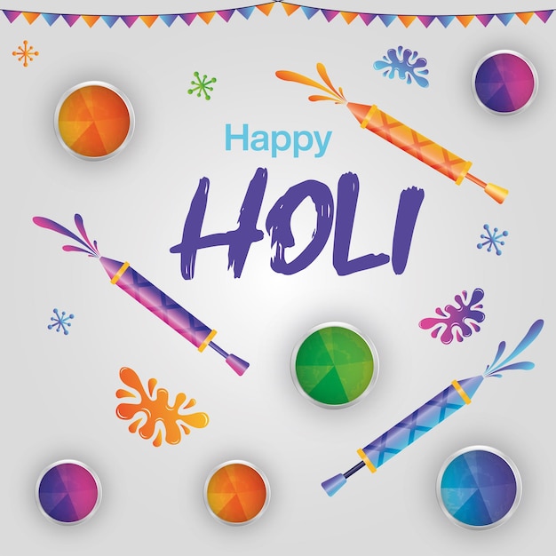 Happy Holi 소셜 미디어 템플릿