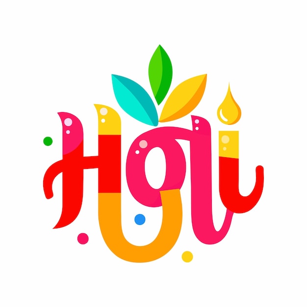 Happy Holi Typography Design Vector