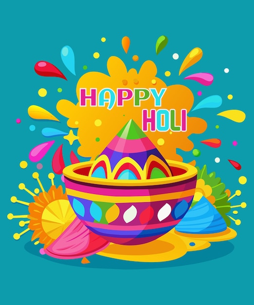 Happy Holi Vector Design ai