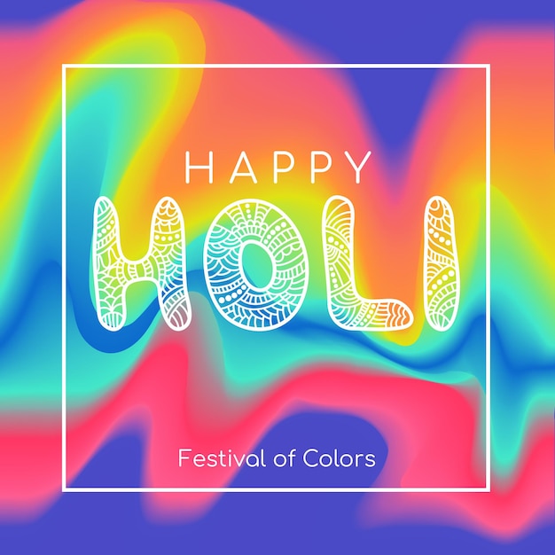 Happy holi wenskaart vector kleur achtergrond