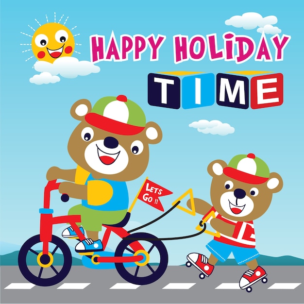 Vector happy holiday animal cartoon vector