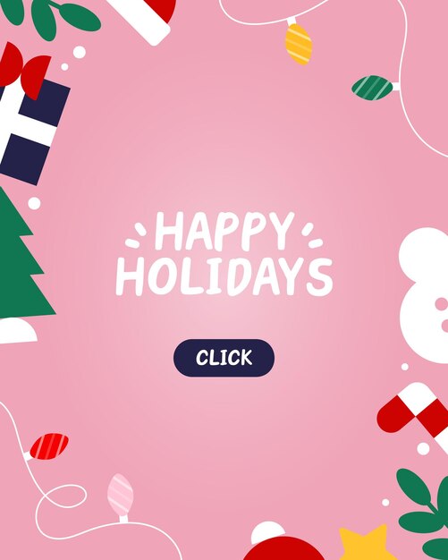 Vector happy holiday frame for the upcoming winter