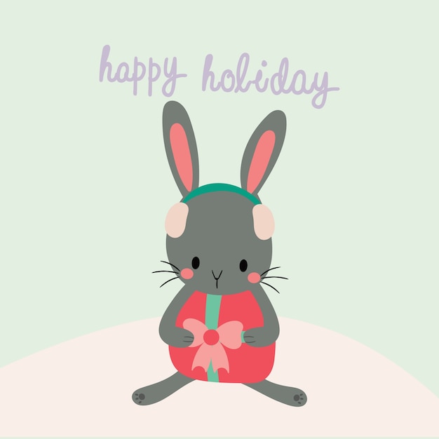 Happy holiday with cute rabbit