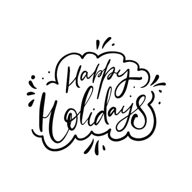 Happy Holiday zwarte kleur moderne borstel kalligrafie tekst. Viering belettering zin.