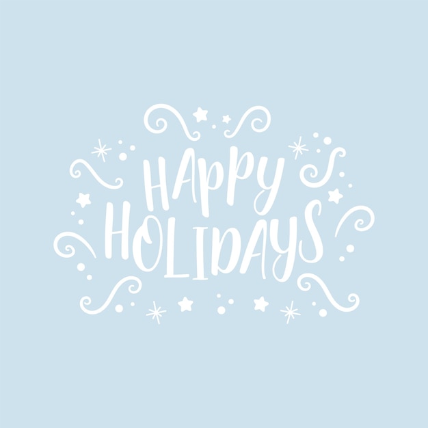 Happy holidays belettering banner