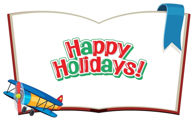 Vector happy holidays on the book