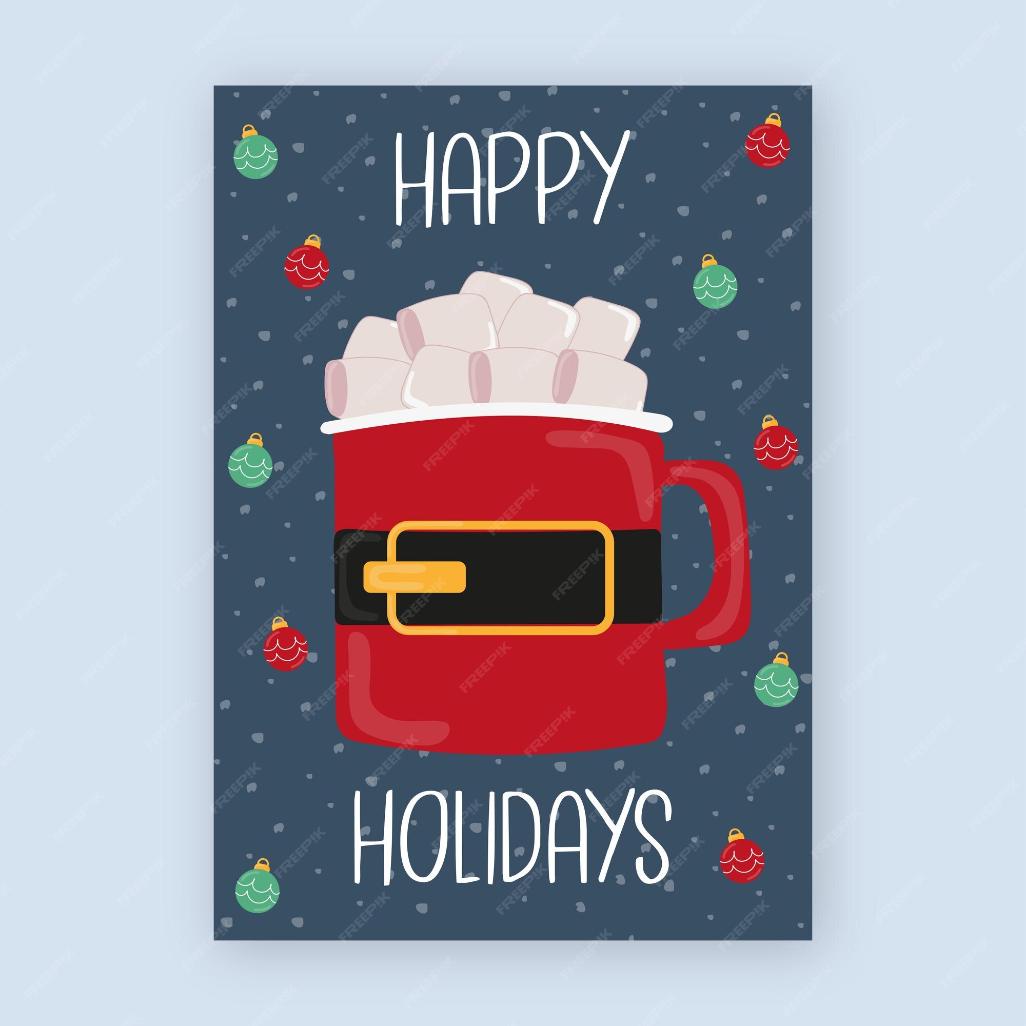 Premium Vector | Happy holidays card template