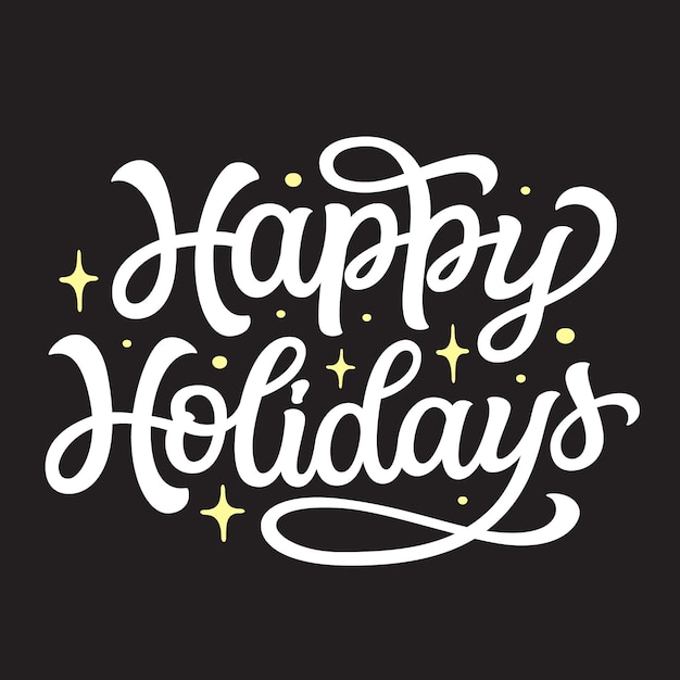 Vector happy holidays hand lettering