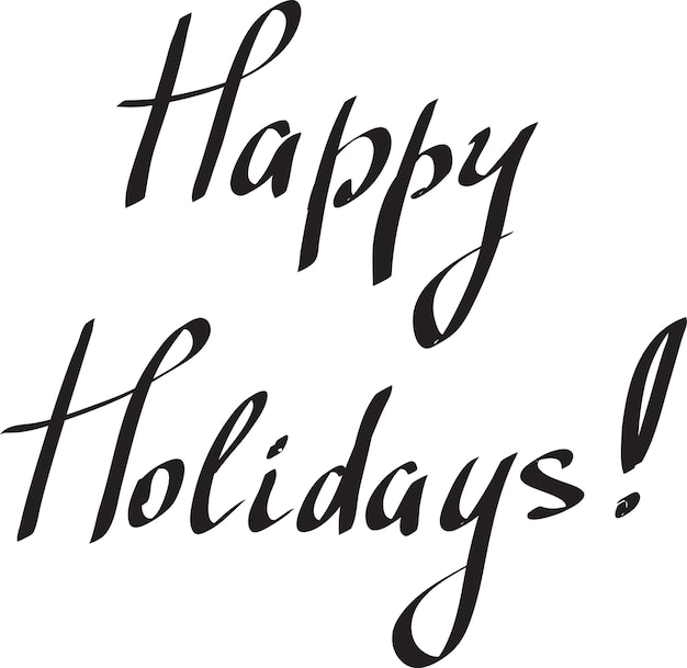 Vector happy holidays lettering isolated on white background