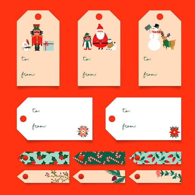 Vector happy holidays and merry christmas set