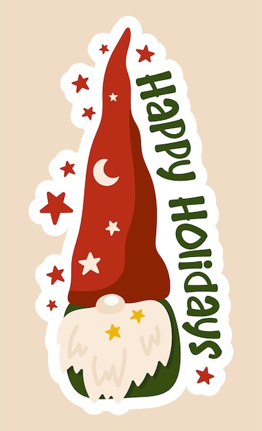 Happy Holidays sticker. Christmas small business packaging vector sticker