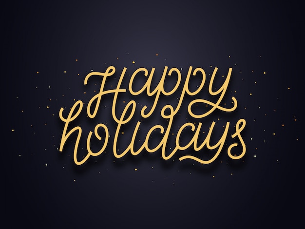 Vector happy holidays typography text. vector card