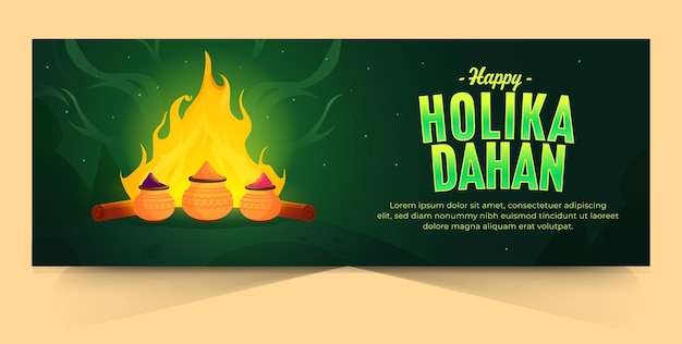 Happy holika dahan design template for social media header