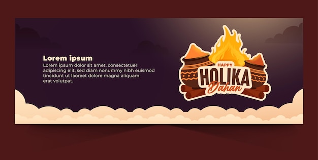 Happy holika dahan design template for social media header