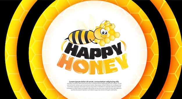 Happy honey label design