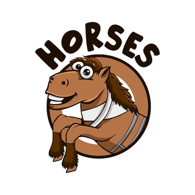 Happy Horse Cartoon mascotte logo