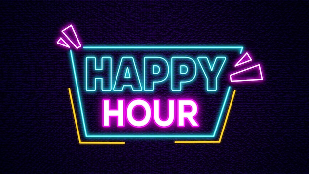 Happy Hour Christmas Alphabet Neon Sign Lettering