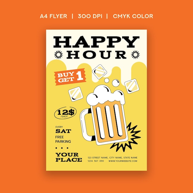 Vector happy hour flyer