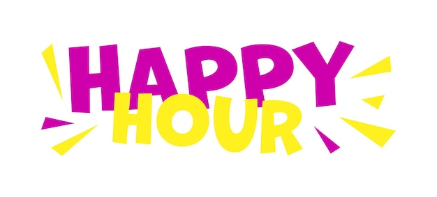 Segno del titolo dell'happy hour per la pubblicità dello sconto sulla liquidazione