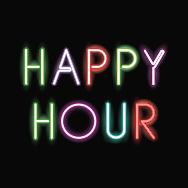 Happy Hour Neon Font Icon