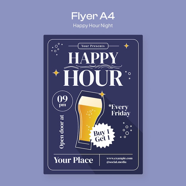Happy Hour Night Flyer