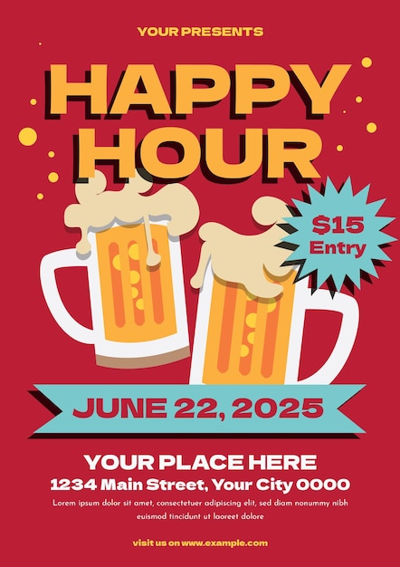 happy hour party flyer