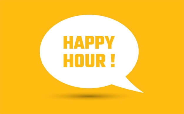 Happy hour speech bubble vector illustration communication speech bubble with happy hour text