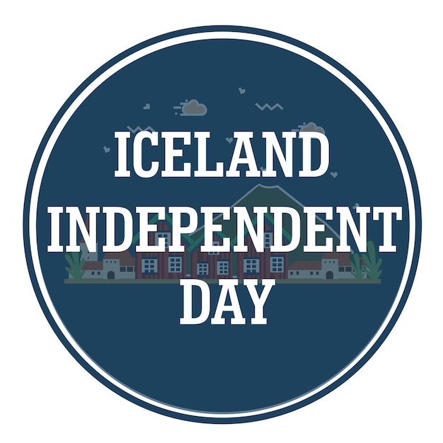 Счастливого празднования Дня независимости Исландии Флаг Векторный дизайн шаблона Иллюстрация
