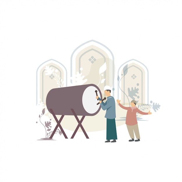 Happy ied mubarak greetings concept illustration