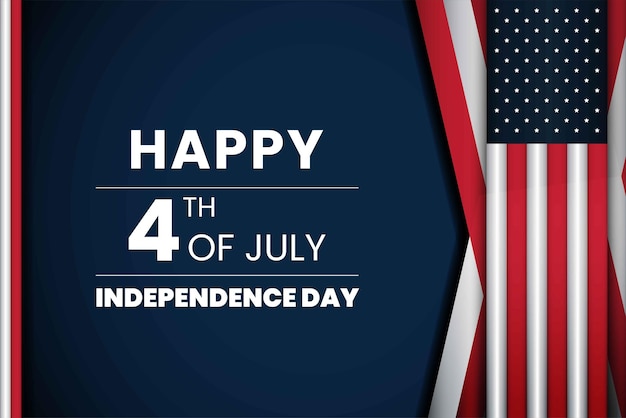 Happy Indepandence day of United States of America 4th of july horizontal banner