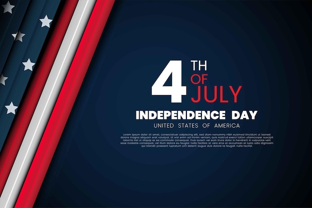 Happy Indepandence day of United States of America 4th of july horizontal banner