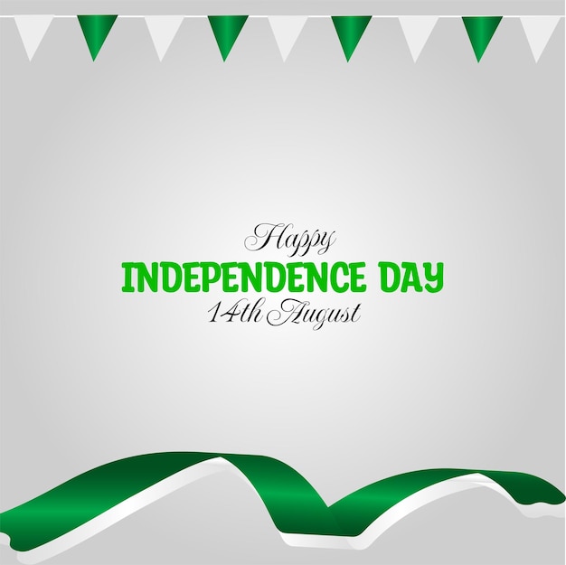 Vector happy independence day 14th august for pakistan