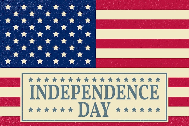 Поздравительная открытка с Днем независимости 4 июля С Днем независимости Векторная иллюстрация