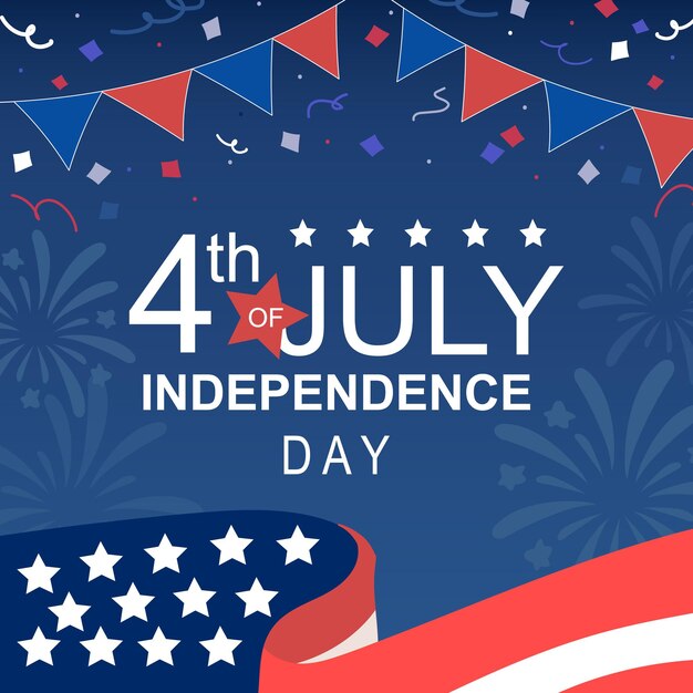 Vector happy independence day the 4th of july national holiday vector illustration background web banner