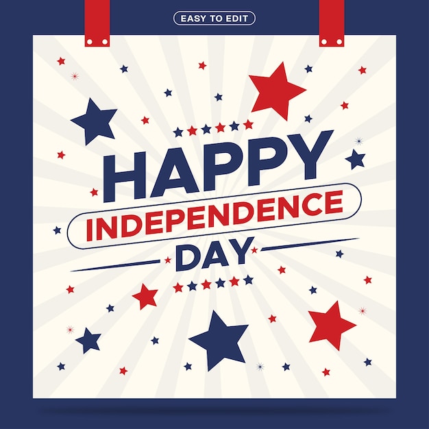 Happy Independence Day 4th July social media post template design