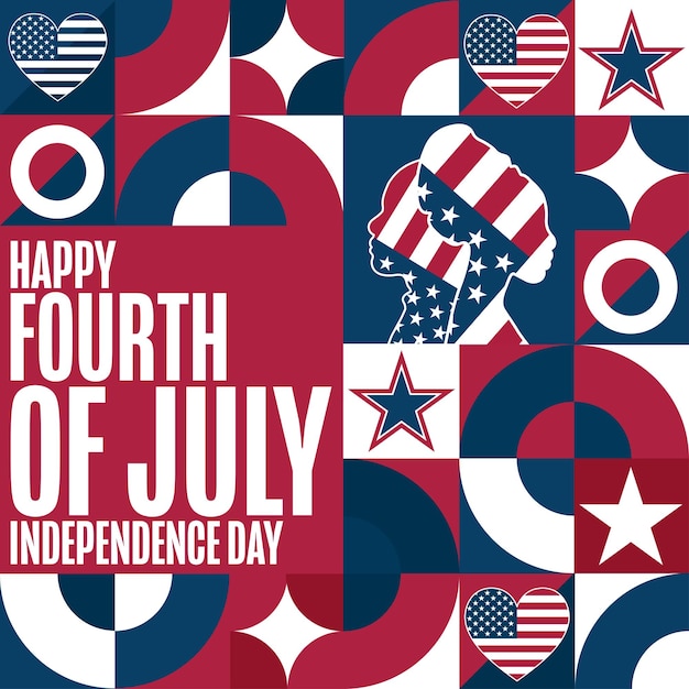 Vettore happy independence day 4th of july usa holiday concept template for background banner card poster with text inscription vector eps10 illustration