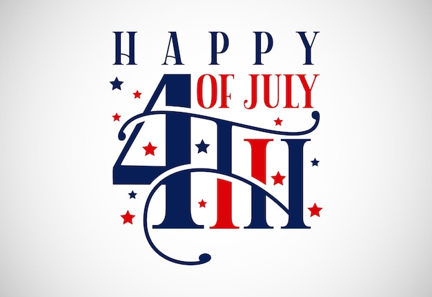 Вектор С днем независимости 4 июля национальный праздник письмо дизайн векторной иллюстрации текста