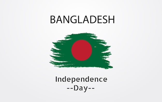 旗と愛国的な要素を持つ幸せな独立記念日バングラデシュのベクトルイラスト。バナー、挨拶、ポスター、パンフレット、カード、テンプレート、背景イラスト用。