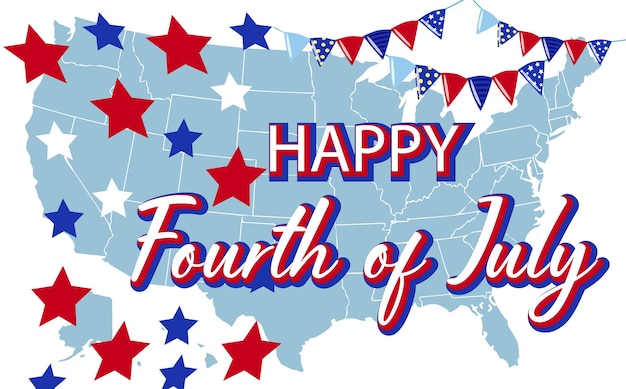 Vector happy independence day banner usa 4th of july flag of usa