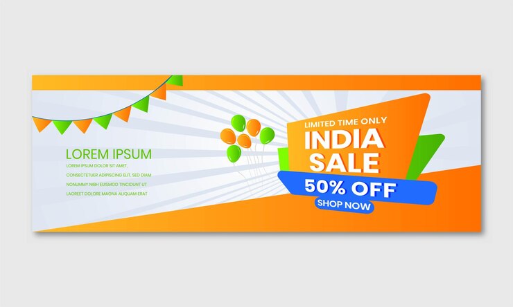 वेक्टर happy independence day biggest sale of 15th august celebration template design for advertising