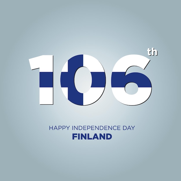 ハッピー独立記念日フィンランド デザイン。ナンバー106はフィンランドの国旗から作られています。 12月6日。