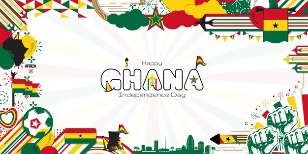 Happy independence day of ghana illustration background design